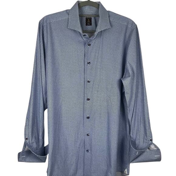 Robert Talbott Shirt Estate Bespoke Mens Button Up Blue White  Pattern Size XL - Picture 1 of 10